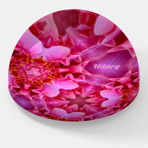  HILARY  SWEET Pink Hibiscus Flower Paperweight