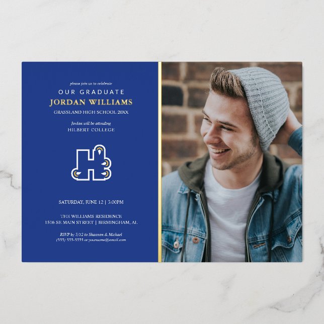 Hilbert College Graduation Foil Invitation (Front)