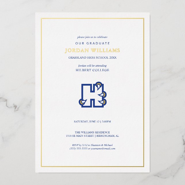 Hilbert College Graduation Foil Invitation (Front)
