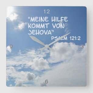 Hilfe von Jehova   . Square Wall Clock