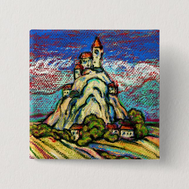 Hill Castle Fantasy Button (Front)
