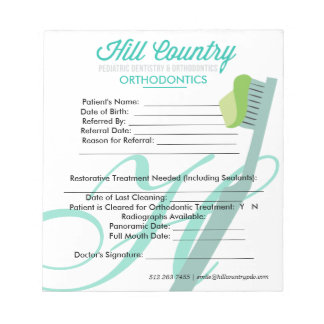 Hill Country PDO Ortho Referral Notepad