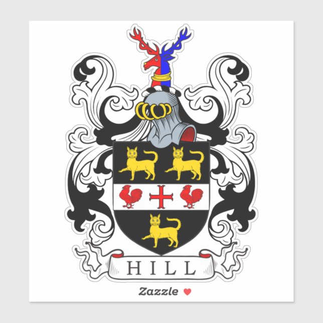 Hill Family Crest Sticker (Sheet)