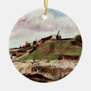 Hill of Montmartre with Quarry by Vincent van Gogh Ceramic Ornament