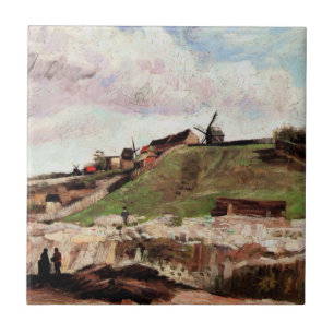 Hill of Montmartre with Quarry by Vincent van Gogh Ceramic Tile
