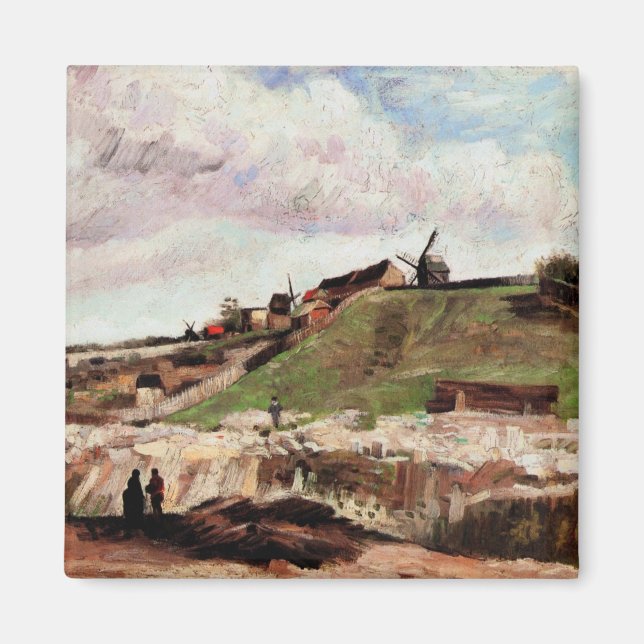 Hill of Montmartre with Quarry by Vincent van Gogh Magnet (Front)