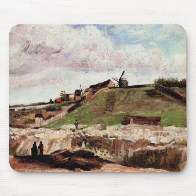 Hill of Montmartre with Quarry by Vincent van Gogh Mouse Pad (Front)