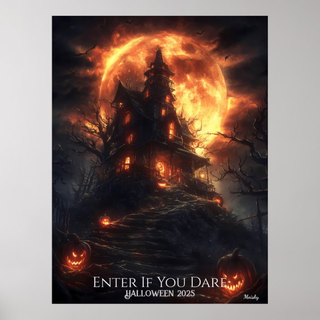 Hill of the Haunted Moon Halloween Poster (Front)