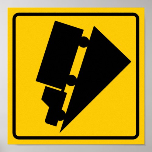 Hill or Steep Grade Warning Highway Sign