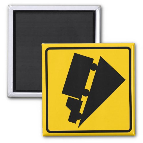 Hill or Steep Grade Warning Highway Sign Magnet