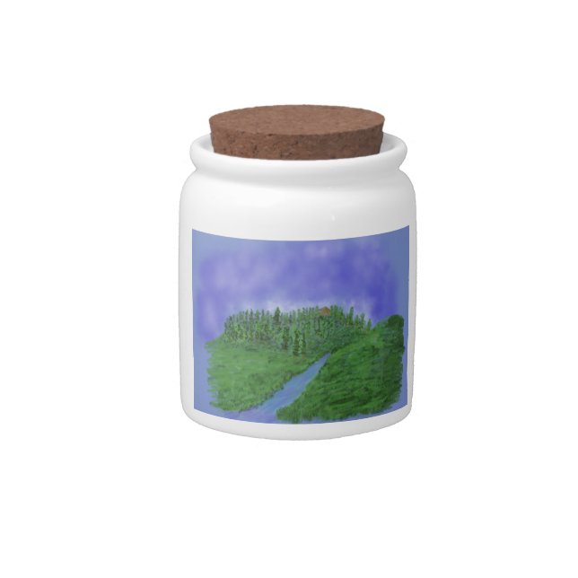 Hill & stream candy jar (Front)