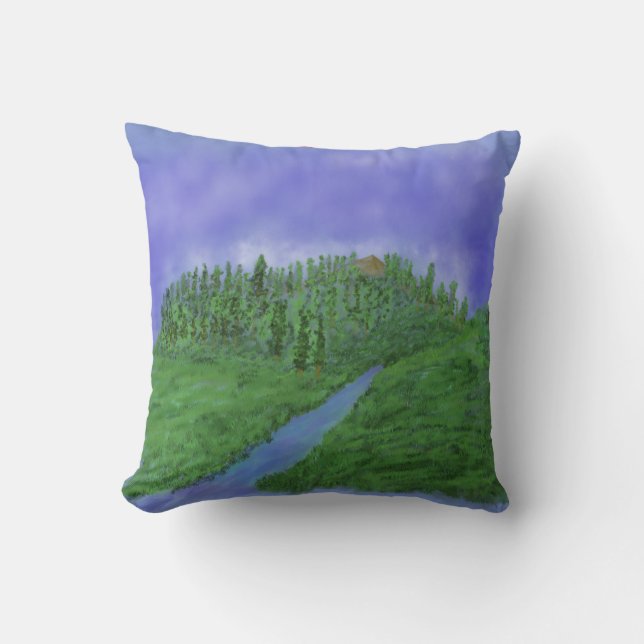 Hill & stream throw pillow (Front)