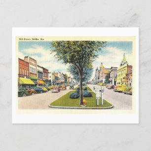 Hill Street Scene in Griffin, Georgia, Vintage Postcard