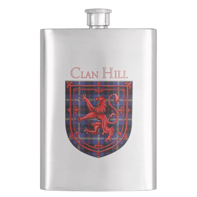 Hill Tartan Scottish Plaid Lion Rampant Flask (Front)