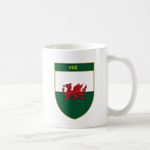 Hill Welsh Flag Shield Coffee Mug