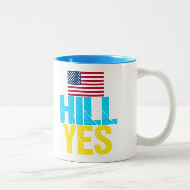 Hill Yes Modern Hillary Clinton Two-Tone Coffee Mug (Right)