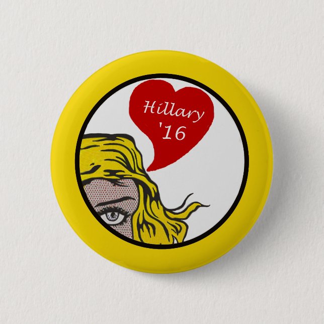 Hillary '16 pinback button (Front)