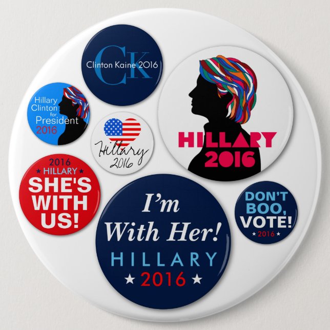 Hillary 2016 Campaign Super Button (Front)