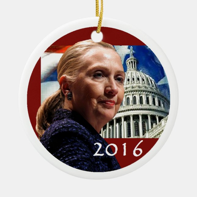 Hillary 2016 ceramic ornament (Front)