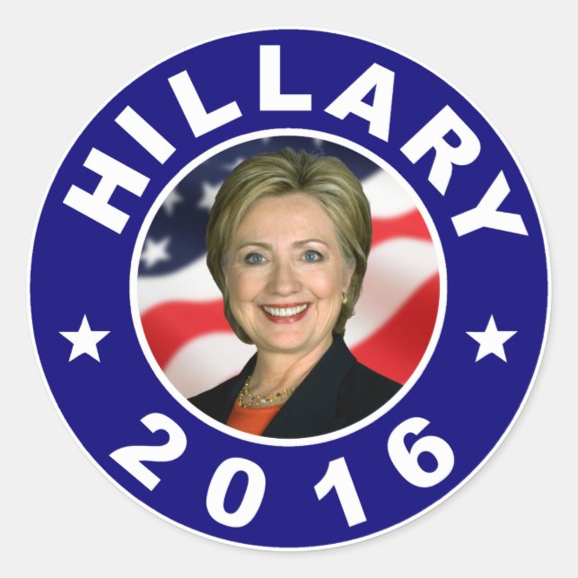 Hillary 2016 classic round sticker (Front)