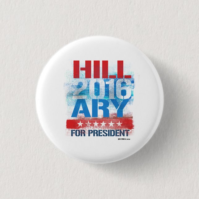 HILLARY 2016 - Graffiti Art Pinback Button (Front)