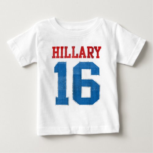 Hillary 2016 Grunge Retro Varsity Baby T_Shirt