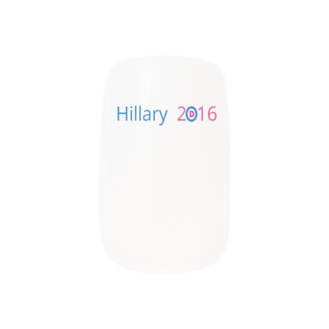 Hillary 2016 Nail Art (Left Thumb)