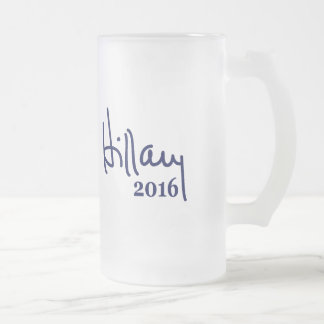 Hillary 2016 Signature Frosted Glass Beer Mug