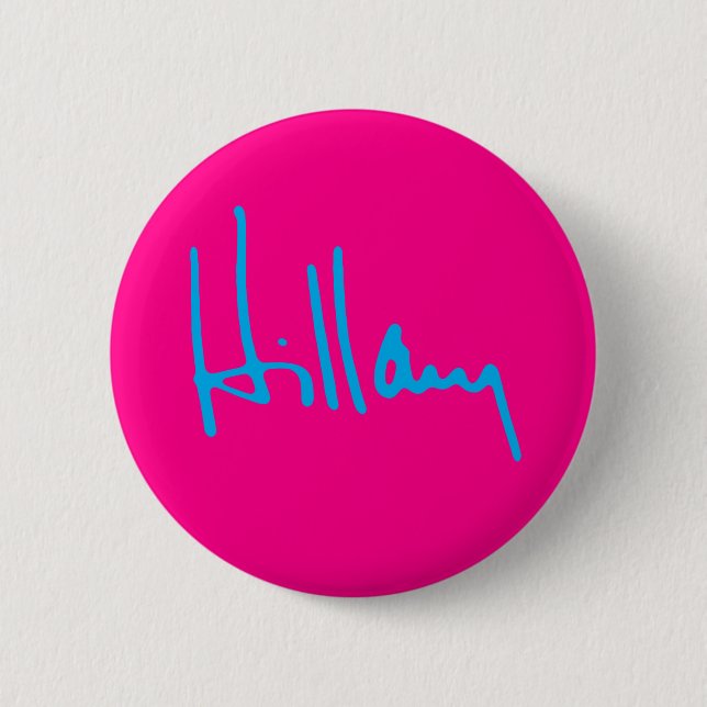 "Hillary” 2.25-inch Pinback Button (Front)