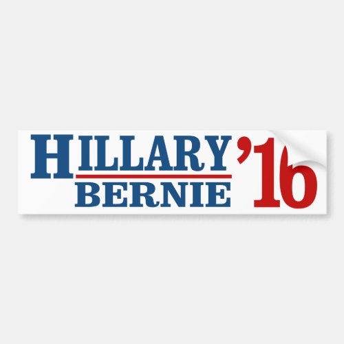 Hillary and Bernie 2016 _ Liberal Humor _png Bumper Sticker