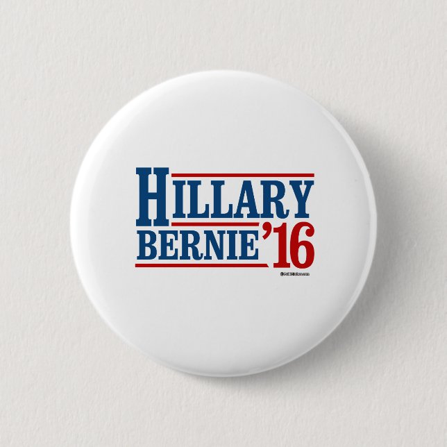Hillary and Bernie in 2016 Pinback Button (Front)