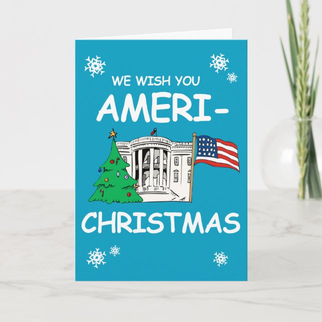 Hillary and Obama Wish You Ameri-Christmas Holiday Card (Front)