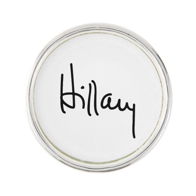 Hillary Autograph (black) -.png Pin (Front)