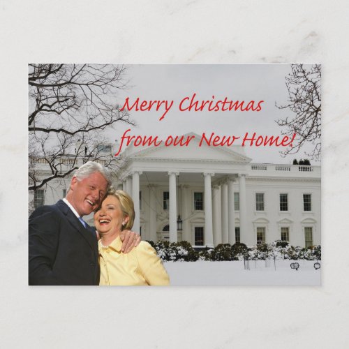 Hillary  Bill New Address Announcement Postcard