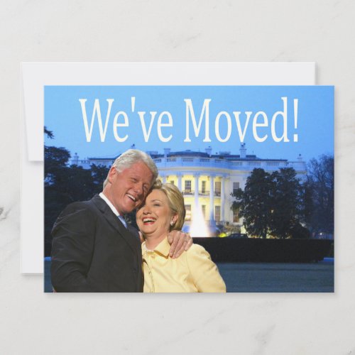 Hillary  Bill New Address Christmas card