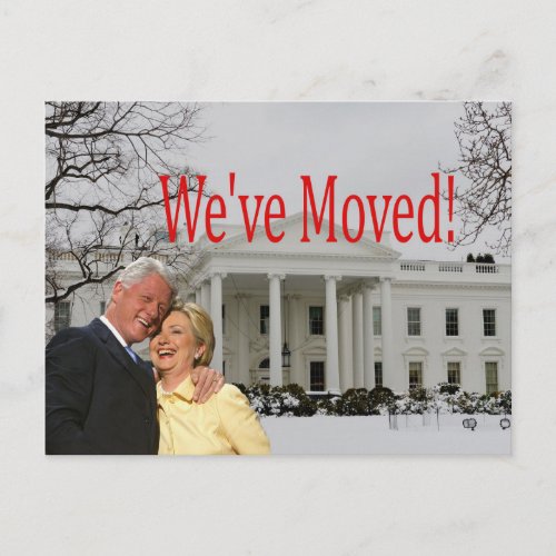 Hillary  Bill New Address Christmas card