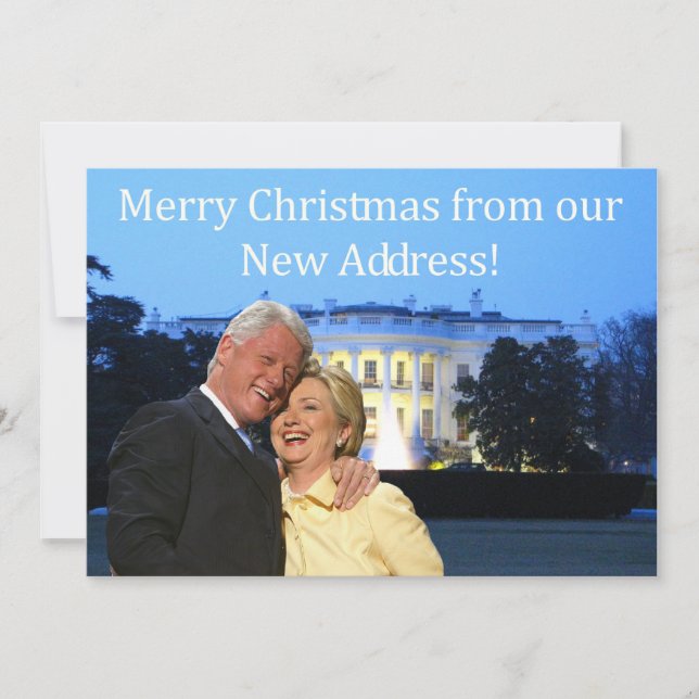 Hillary & Bill New Address Christmas card (Front)
