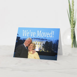 Hillary & Bill New Address Christmas Holiday Card