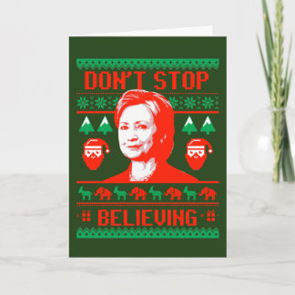 Hillary Christmas - Don't Stop Believing - Holiday Card