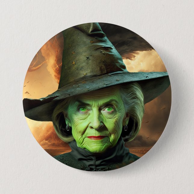 Hillary Cinton Wicked Witch of The United States  Button (Front)