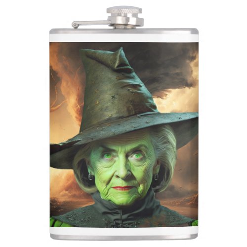 Hillary Cinton Wicked Witch of The United States   Flask