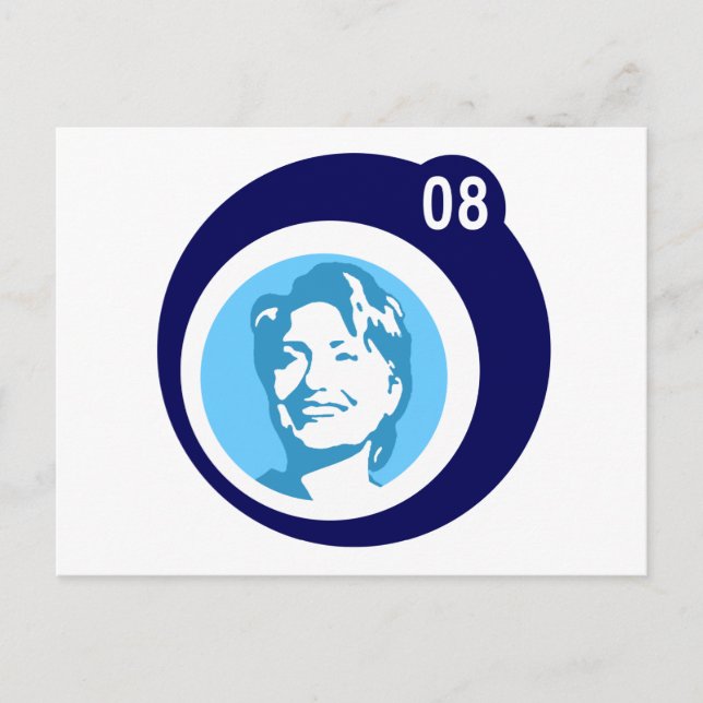 hillary clinton 08. blue bubbles. postcard (Front)