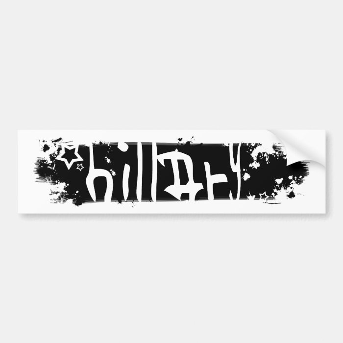 hillary clinton 08. scratched out. bumper sticker