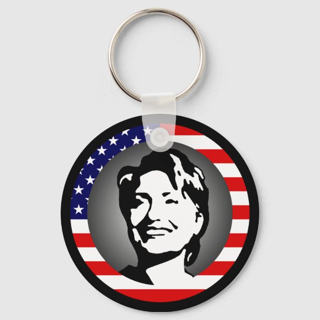 hillary clinton 08. us flag. keychain (Front)