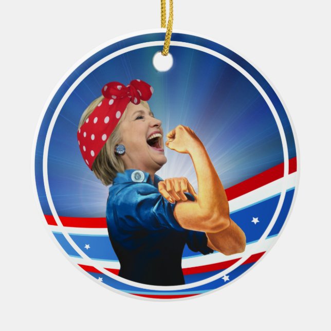 Hillary Clinton 1st Woman Presidential Nominee Ceramic Ornament (Front)