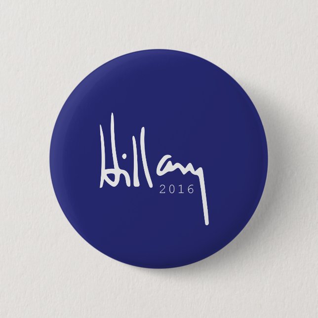 Hillary Clinton 2016 Campaign Blue Pinback Button (Front)