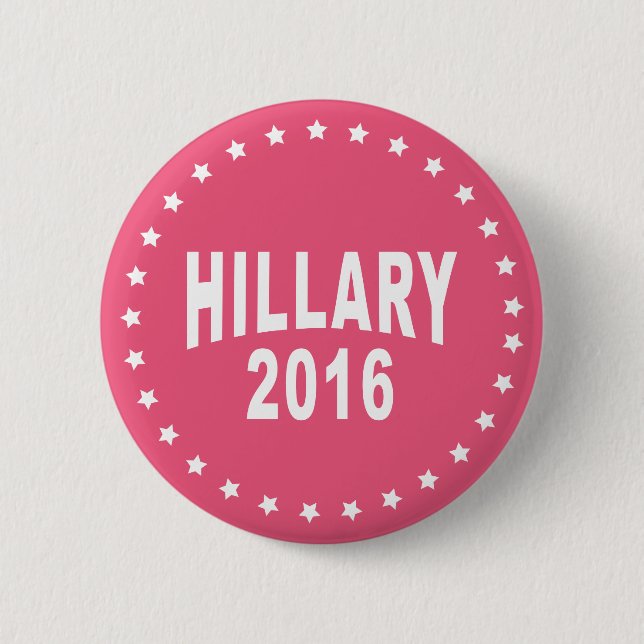 Hillary Clinton 2016 Campaign Pink Pinback Button (Front)