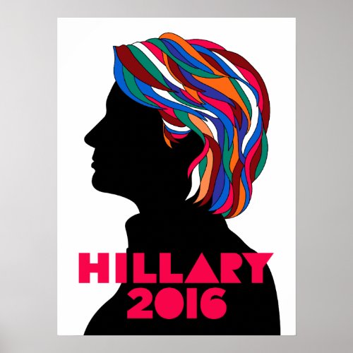 Hillary Clinton 2016 Campaign Retro Poster M