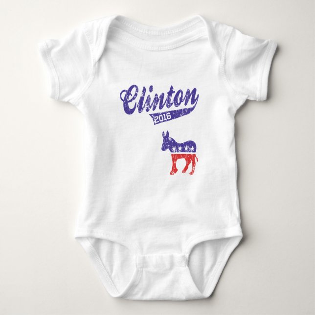 Hillary Clinton 2016 Democrats Sporty Baby Bodysuit (Front)
