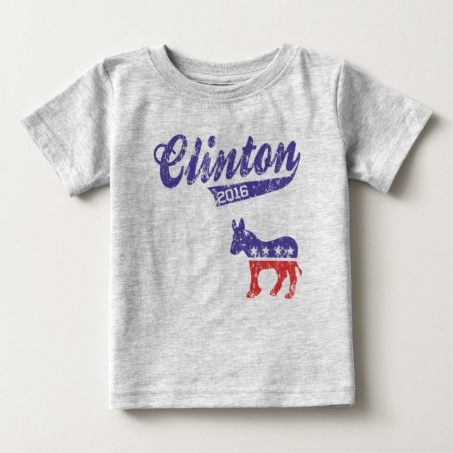Hillary Clinton 2016 Democrats Sporty Baby T-Shirt (Front)